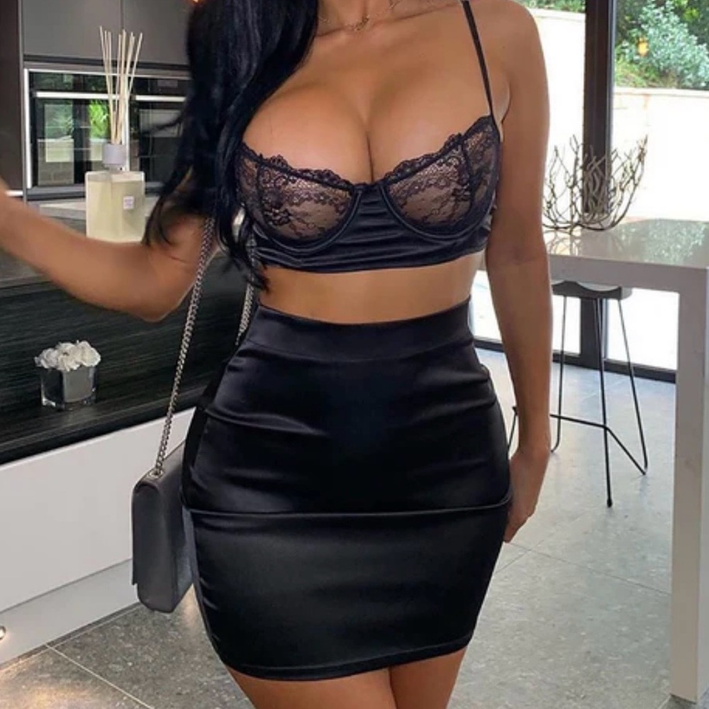 Fashion nova Lace Bralette and Skirt Set